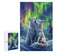 Rompecabezas para Adolescentes 1000 PCS Rompecabezas Snow Wolf Romance Rompecabezas para Adultos Juego Familiar Una Obra De Arte para Cumpleaños, Navidad 1000 PCS