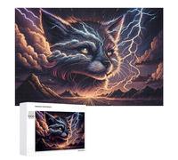 Rompecabezas para Adolescentes 1000 PCS Rompecabezas Thunderstorm Cat Mountain Road Rompecabezas para Adultos Juego De Ingenio Regalos para Mujeres para Cumpleaños, Navidad 1000 PCS