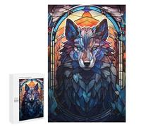 Rompecabezas para Adolescentes 1000 PCS Rompecabezas Wolf Stained Glass Rompecabezas para Adultos Juego De Ingenio Regalos para Mujeres para Cumpleaños, Navidad 1000 PCS