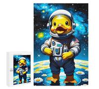 Rompecabezas para Adolescentes 1000 PCS Rubber Duck Astronaut Rompecabezas para Adultos Juego De Ingenio Decoración del Hogar Regalos para Reducir El Estrés 1000 PCS