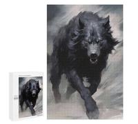 Rompecabezas para Adolescentes 1000 PCS Running Black Wolf Rompecabezas para Adultos Juegos Relajantes Decoración Perfecta Regalos De Cumpleaños Y Únicos 1000 PCS