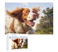 Rompecabezas para Adolescentes 1000 PCS Running Brittany Spaniel with Windblown Fur Rompecabezas De Juguete Decoración De Pared Decoración del Hogar Cumpleaños Y Navidad 1000 PCS
