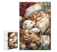 Rompecabezas para Adolescentes 1000 PCS Santa and Polar Bear Stain Rompecabezas para Adultos Juego Familiar Decoración Desafiante De Completar 1000 PCS