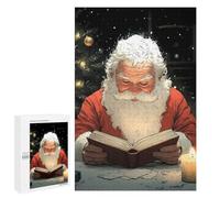 Rompecabezas para Adolescentes 1000 PCS Santa Claus Reading by Candlelight Christmas Rompecabezas para Adultos Juegos Relajantes Pero Divertidos Y Humorísticos 1000 PCS