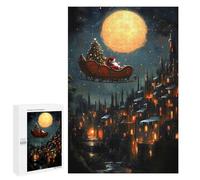 Rompecabezas para Adolescentes 1000 PCS Santas Christmas Flight Christmas Rompecabezas para Adultos Juegos Relajantes Decoración Perfecta Regalos De Cumpleaños Y Únicos 1000 PCS