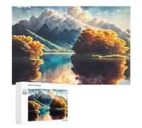 Rompecabezas para Adolescentes 1000 PCS Serene Lake Reflections Rompecabezas Juguetes Antiestrés Decoración Diversión En Casa Actividades, 1000 PCS