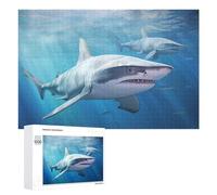 Rompecabezas para Adolescentes 1000 PCS Sharks Swimming in Blue Water Rompecabezas para Adultos Juegos Relajantes Corte De Precisión Juego Desafiante Regalos 1000 PCS