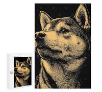 Rompecabezas para Adolescentes 1000 PCS Shiba Inu Dog Portrait Illustration Rompecabezas para Adultos Juguetes Antiestrés para La Diversión Familiar Interacción Entre Padres E Hijos 1000 PCS