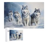 Rompecabezas para Adolescentes 1000 PCS Siberian Husky Pack 2 Rompecabezas para Adultos Juegos Relajantes Carrera De Velocidad Manual Desafiante De Completar 1000 PCS
