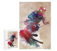 Rompecabezas para Adolescentes 1000 PCS Ski Alpine Sport Art Rompecabezas para Adolescentes Juguetes Antiestrés Mejora La Memoria 1000 PCS