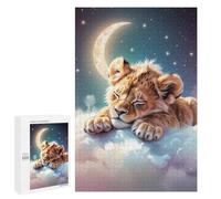 Rompecabezas para Adolescentes 1000 PCS Sleeping Lion Cub on Clouds Rompecabezas para Adultos Juegos Relajantes Decoración Actividades Divertidas En Casa 1000 PCS