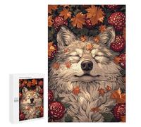 Rompecabezas para Adolescentes 1000 PCS Sleeping Wolf in Autumn Rompecabezas para Adultos Juego De Ingenio Decoración del Hogar Regalos para Reducir El Estrés 1000 PCS