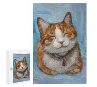 Rompecabezas para Adolescentes 1000 PCS Smiling Cat Meme Blue Rompecabezas para Adultos Juegos Relajantes Decoración Perfecta Regalos De Cumpleaños Y Únicos 1000 PCS