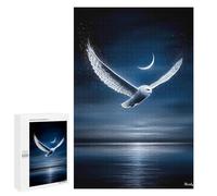 Rompecabezas para Adolescentes 1000 PCS Snowy Owl Guardian of The Crescent Sky Rompecabezas para Adolescentes Juegos Relajantes Regalos para Mujeres Actividades Divertidas En Casa 1000 PCS