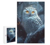 Rompecabezas para Adolescentes 1000 PCS Snowy Owl in Winter Forest Rompecabezas Juguetes Antiestrés Corte De Precisión Interacción Entre Padres E Hijos 1000 PCS
