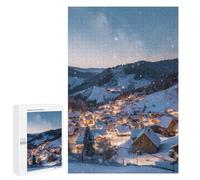 Rompecabezas para Adolescentes 1000 PCS Snowy Winter Village Rompecabezas para Adultos Juegos Relajantes Desafío Difícil Desafío Educativo 1000 PCS