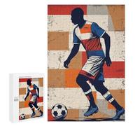 Rompecabezas para Adolescentes 1000 PCS Soccer Player Silhouette with Ball Rompecabezas para Adultos Juegos Relajantes Decoración Actividades Divertidas En Casa 1000 PCS