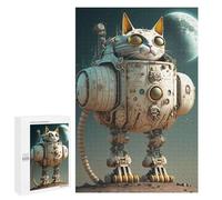 Rompecabezas para Adolescentes 1000 PCS Space Cat Robot Adventure Rompecabezas para Adultos Juguetes Antiestrés para La Diversión Familiar Interacción Entre Padres E Hijos 1000 PCS