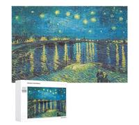 Rompecabezas para Adolescentes 1000 PCS Starry Night Over The Rhone Rompecabezas para Adultos Juego Familiar Regalo De Cumpleaños Interacción Entre Padres E Hijos 1000 PCS
