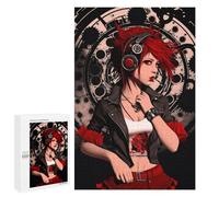 Rompecabezas para Adolescentes 1000 PCS Steampunk Red Hair Girl Rompecabezas para Adultos Juego Práctico Que Mejora La Memoria Actividades Divertidas En Casa 1000 PCS