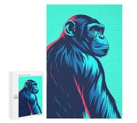 Rompecabezas para Adolescentes 1000 PCS Stylized Chimpanzee Portrait Rompecabezas para Adultos Juegos Relajantes Decoración Actividades Divertidas En Casa 1000 PCS