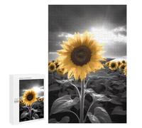 Rompecabezas para Adolescentes 1000 PCS Sunflower Black White Rompecabezas para Adultos Juego De Ingenio Decoración Diversión En Casa Actividades, 1000 PCS
