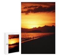 Rompecabezas para Adolescentes 1000 PCS Sunset on The Beach Rompecabezas para Adultos Juegos Relajantes Carrera De Velocidad Manual Desafiante De Completar 1000 PCS