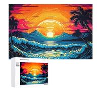 Rompecabezas para Adolescentes 1000 PCS Sunset Over Tropical Beach Rompecabezas para Adultos Juego Práctico Que Mejora La Memoria Actividades Divertidas En Casa 1000 PCS