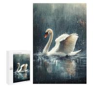 Rompecabezas para Adolescentes 1000 PCS Swan in The Rain Rompecabezas para Adultos Juguetes Antiestrés para La Diversión Familiar Interacción Entre Padres E Hijos 1000 PCS