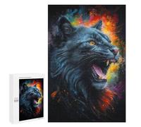Rompecabezas para Adolescentes 1000 PCS The Roar of The Black Cat Rompecabezas para Adolescentes Juguetes Antiestrés Mejora La Memoria 1000 PCS