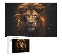 Rompecabezas para Adolescentes 1000 PCS Thundering Majesty The Lion's Roar Rompecabezas Juguetes Antiestrés Decoración Diversión En Casa Actividades, 1000 PCS