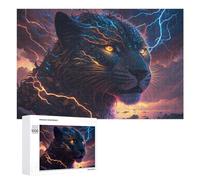 Rompecabezas para Adolescentes 1000 PCS Thunderous Jaguar Wild Power Unleashed Rompecabezas para Adultos Juguetes DIY Arte De Pared Oferta como Regalos para Toda La Familia 1000 PCS