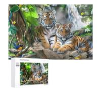 Rompecabezas para Adolescentes 1000 PCS Tiger Cubs in Amazon Rainforest Rompecabezas para Adultos Juegos Divertidos Análisis Y Lógica Interacción Entre Padres E Hijos 1000 PCS