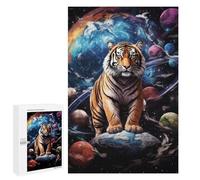 Rompecabezas para Adolescentes 1000 PCS Tiger in Space Rompecabezas para Adultos Juguetes De Bricolaje Desafío Difícil Cumpleaños 1000 PCS