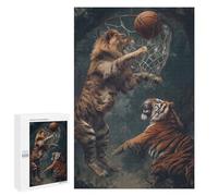 Rompecabezas para Adolescentes 1000 PCS Tiger Lion Basketball Game Rompecabezas De Juguete Decoración De Pared Decoración del Hogar Cumpleaños Y Navidad 1000 PCS