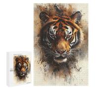 Rompecabezas para Adolescentes 1000 PCS Tiger Portrait Rompecabezas para Adultos Juguetes Antiestrés para La Diversión Familiar Interacción Entre Padres E Hijos 1000 PCS