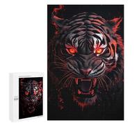 Rompecabezas para Adolescentes 1000 PCS Tiger Red and Black Animal Rompecabezas para Adultos Juego Práctico Carrera De Velocidad Manual Desafío Educativo 1000 PCS