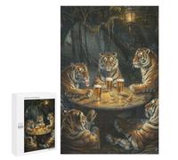 Rompecabezas para Adolescentes 1000 PCS Tigers Beer In Tavern Rompecabezas para Adultos Juegos Relajantes Desafío Difícil Desafío Educativo 1000 PCS