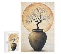 Rompecabezas para Adolescentes 1000 PCS Tree in Pot WABI Sabi Art Rompecabezas para Adolescentes Juego Familiar Decoración De Pared Interacción Entre Padres E Hijos 1000 PCS