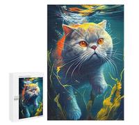 Rompecabezas para Adolescentes 1000 PCS Underwater Cat 2 Rompecabezas para Adolescentes Juguetes Antiestrés Mejora La Memoria 1000 PCS
