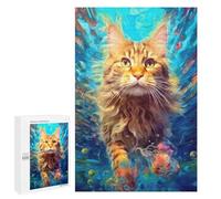 Rompecabezas para Adolescentes 1000 PCS Underwater Cat 3 Rompecabezas para Adolescentes Juguetes Antiestrés Mejora La Memoria 1000 PCS