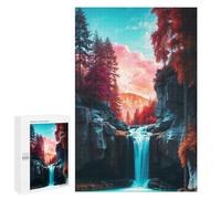 Rompecabezas para Adolescentes 1000 PCS Vibrant Forest Waterfall Rompecabezas para Adultos Juegos Relajantes Pero Divertidos Y Humorísticos 1000 PCS