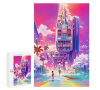 Rompecabezas para Adolescentes 1000 PCS Vibrant Future Cityscape -2 Rompecabezas para Adultos Juegos Relajantes Corte De Precisión Juego Desafiante Regalos 1000 PCS