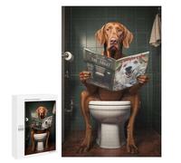 Rompecabezas para Adolescentes 1000 PCS Vizsla on The Toilet Rompecabezas para Adultos Juegos Relajantes Decoración Perfecta Regalos De Cumpleaños Y Únicos 1000 PCS