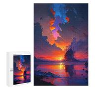 Rompecabezas para Adolescentes 1000 PCS Volcanic Sunset Reflections Rompecabezas para Adultos Juegos Relajantes Decoración Perfecta Regalos De Cumpleaños Y Únicos 1000 PCS