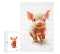 Rompecabezas para Adolescentes 1000 PCS Watercolor Baby Pig Art Rompecabezas para Adultos Juego De Ingenio Decoración del Hogar Regalos para Reducir El Estrés 1000 PCS