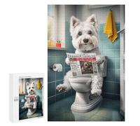 Rompecabezas para Adolescentes 1000 PCS Westie on The Toilet Rompecabezas para Adultos Juegos Relajantes Decoración Perfecta Regalos De Cumpleaños Y Únicos 1000 PCS