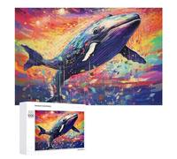 Rompecabezas para Adolescentes 1000 PCS Whale in Colorful Dreamscape Rompecabezas para Adultos Juego De Ingenio Decoración del Hogar Actividades Divertidas En Casa 1000 PCS