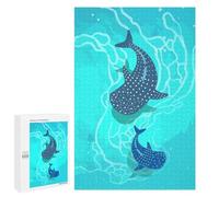 Rompecabezas para Adolescentes 1000 PCS Whale Shark Duo Rompecabezas para Adultos Juegos Relajantes Decoración Actividades Divertidas En Casa 1000 PCS