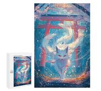Rompecabezas para Adolescentes 1000 PCS White Kitsune Fox Spirit Rompecabezas para Adultos Juguetes Antiestrés Arte De Pared Interacción Entre Padres E Hijos 1000 PCS